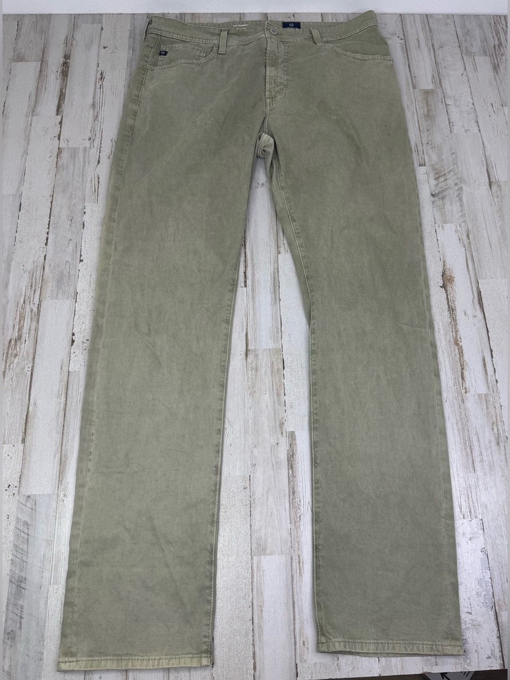 AG Adriano Goldschmied Jeans Mens 36x35 Beige Denim Everett Slim Straight Leg